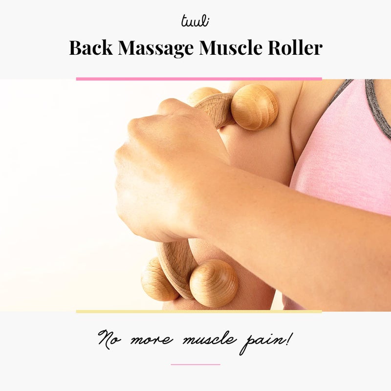 tuuli Accessories â€“ Back Massager with Smooth Ball Rollers, Multi-Functional Back Roller, Neck Massager, Eases Muscle Tension and Supports Skin Health, Muscle Roller 7 x 3 inches - Image 3